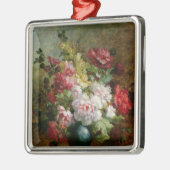 Noch Leben mit Blumen und Blattmusik Silbernes Ornament (Links)