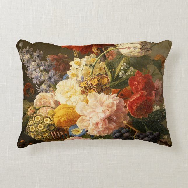 Noch Leben mit Blumen und Frucht, 1827 Dekokissen (Vorderseite)