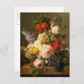 Noch Leben mit Blumen und Frucht, 1827 Postkarte (Vorne/Hinten)
