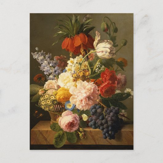 Noch Leben mit Blumen und Frucht, 1827 Postkarte (Vorderseite)