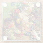 Noch Leben mit Blumen und Frucht Glasuntersetzer (Rückseite)