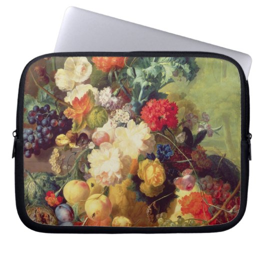 Noch Leben mit Blumen und Frucht Laptopschutzhülle (Vorderseite)