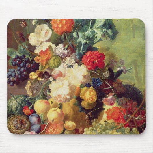 Noch Leben mit Blumen und Frucht Mousepad (Vorne)