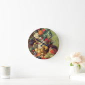 Noch Leben mit Blumen und Frucht Runde Wanduhr (Zuhause)