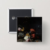 Noch Leben mit Blumen und Insekten Button (Vorne & Hinten)