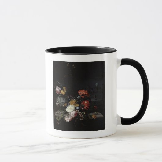 Noch Leben mit Blumen und Insekten Tasse (Rechts)