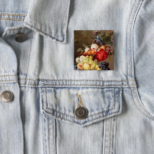 Noch Leben mit Frucht und Blumen Button (Beispiel)