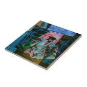 Noch Leben vor einem offenen Fenster von Juan Gris Fliese (Seite)