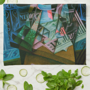 Noch Leben vor einem offenen Fenster von Juan Gris Geschirrtuch