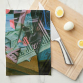 Noch Leben vor einem offenen Fenster von Juan Gris Geschirrtuch (Viertel Falte)