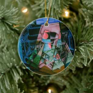 Noch Leben vor einem offenen Fenster von Juan Gris Keramik Ornament