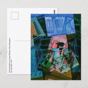 Noch Leben vor einem offenen Fenster von Juan Gris Postkarte