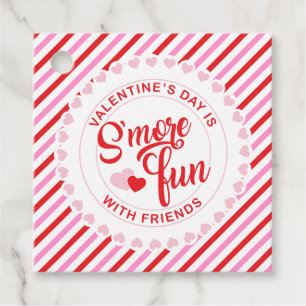 Noch mehr Spaß Valentinstag Rosa und Roter Streife Geschenkanhänger