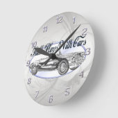 Noch mit Autos Runde Wanduhr (Winkel)