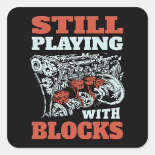 Noch mit Blockmechanik spielen Quadratischer Aufkleber