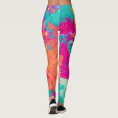 Noch nass farbenfroher Neon Spritzer Paint Abstrak Leggings (Rückseite)