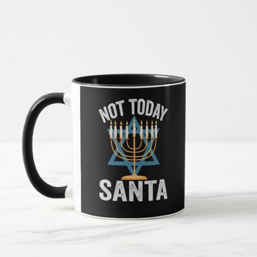 Noch nicht heute Weihjüdisch Hanukkah Holiday Meno Tasse (Links)