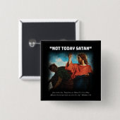 Noch nicht Satan Matthew 4:10 Weiß Button (Vorne & Hinten)