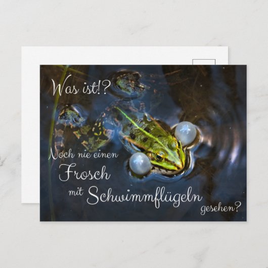 Noch nie einen Frosch mit Schwimmflügeln gesehen? Postkarte (Vorne/Hinten)