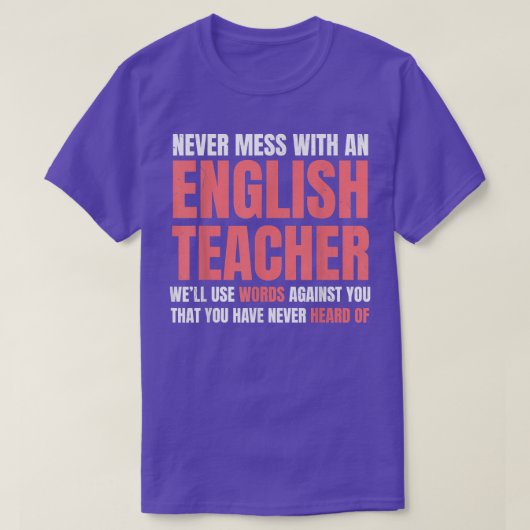Noch nie mit dem Englischlehrer, dem lustigen Lieb T-Shirt (Design vorne)