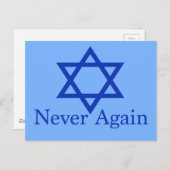 Noch nie wieder Stern der Erinnerung an David Holo Postkarte (Vorne/Hinten)