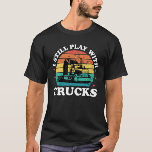 Noch spielen mit LKWs Funny Trucker Driver Vater i T-Shirt
