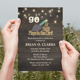 Noch spielt in der dunklen Rustikalen Gartenarbeit Einladung