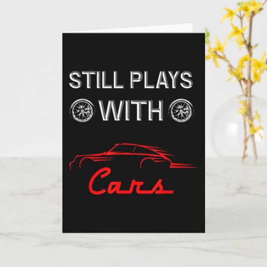 Noch spielt mit Autos Funny Car Anhänger Karte (Gelbe Blume)