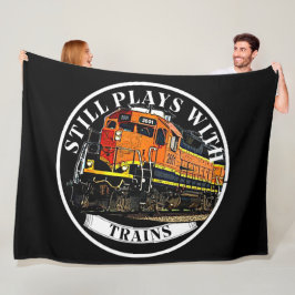 Noch spielt mit Zügen Orange Black Diesel Train Fleecedecke