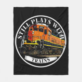 Noch spielt mit Zügen Orange Black Diesel Train Fleecedecke (Vorderseite)