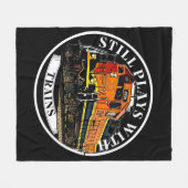 Noch spielt mit Zügen Orange Black Diesel Train Fleecedecke (Vorderseite (Horizontal))