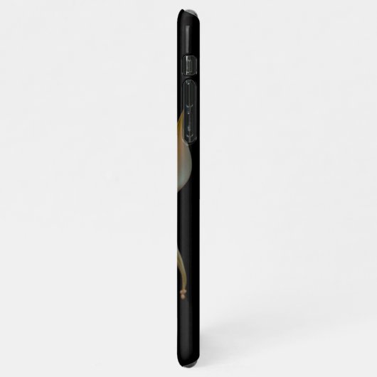 Noch stehendes Schwarz-Blumen-Design iPhone Hülle (Linke Seite)