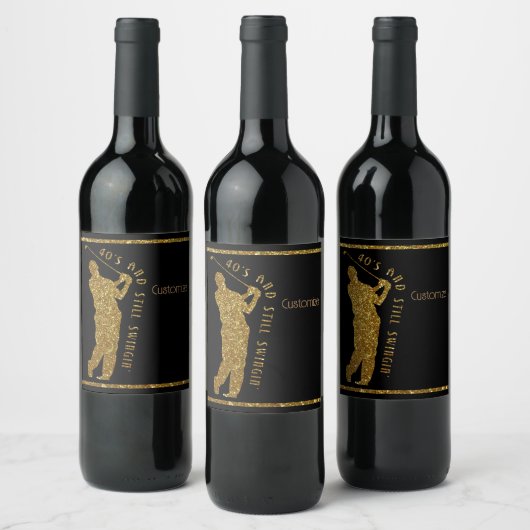 Noch Swingin' Golfer 40 bis 49 Weinetikett (Flaschen)