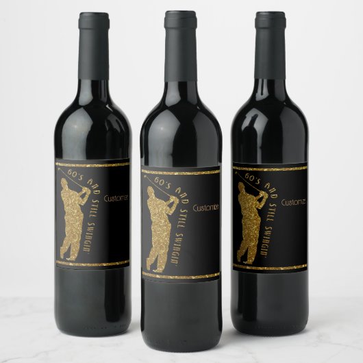 Noch Swingin' Golfer 60 bis 69 Weinetikett (Flaschen)