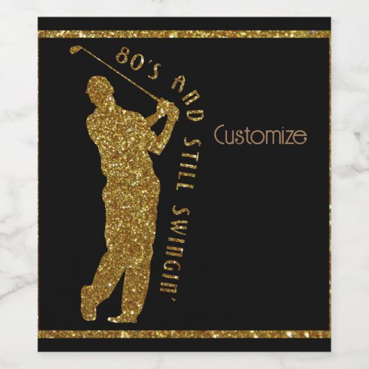 Noch Swingin' Golfer 80 bis 89 Weinetikett (Einzelnes Label)