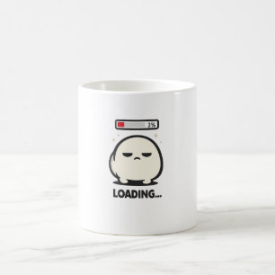 Noch wird geladen 3% - Süße müde Figur lustige Kun Kaffeetasse