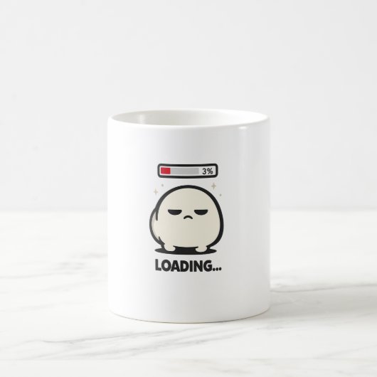 Noch wird geladen 3% - Süße müde Figur lustige Kun Kaffeetasse (Mittel)