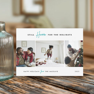 Noch Zuhause für Feiertage Funny 3 Foto Feiertagskarte