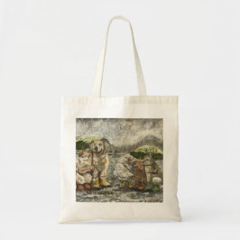 Noch zusammen Whimsical Farmhouse-Tiere Regen  Tragetasche