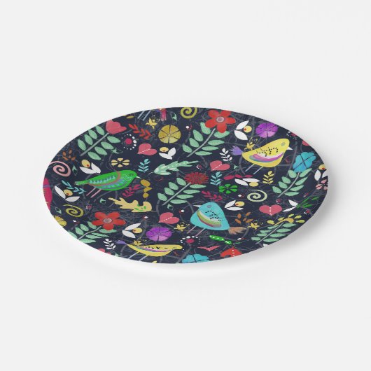 Noche de Pájaros y Flores Pappteller (Schrägansicht)