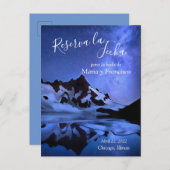 Noche Estrellada en las Montañas Reserva la Fecha Ankündigungspostkarte (Vorne/Hinten)