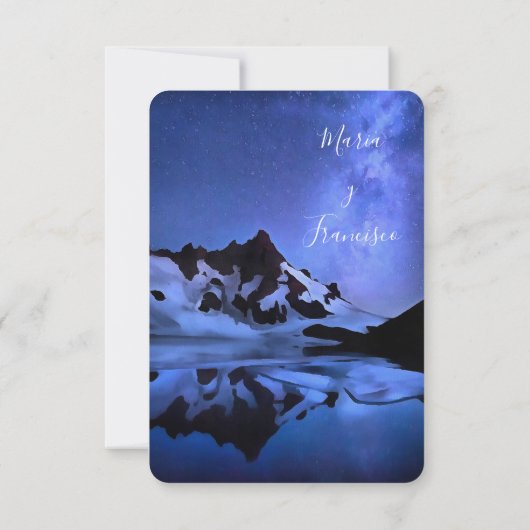 Noche estrellada en las montañas Reserva la Fecha Save The Date (Rückseite)