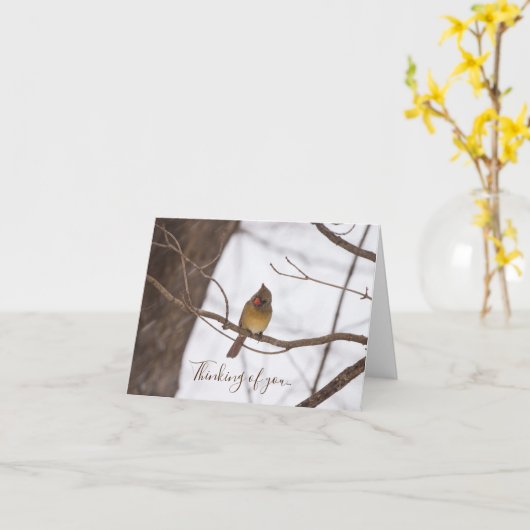 Nochmal, Frau Kardinal denkt an Sie Karte (Gelbe Blume)