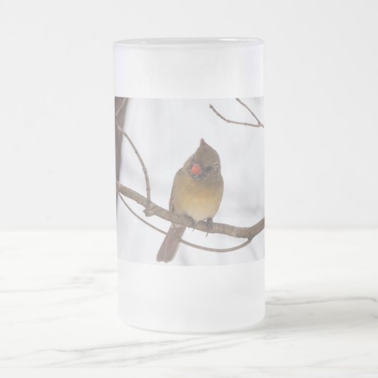 Nochmal schneit sagt Frau Kardinal Mattierte Tasse (Mittel)