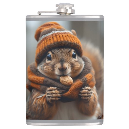 Nochmals schnappen - Eichhörnchenbild Flachmann (Vorderseite)