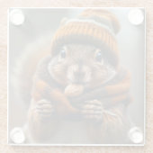 Nochmals schnappen - Eichhörnchenbild Glasuntersetzer (Rückseite)