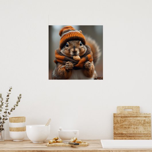 Nochmals schnappen - Eichhörnchenbild Poster (Küche)