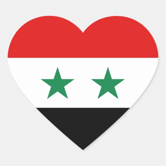 Nocken für die syrische Flagge Herz-Aufkleber (Vorderseite)