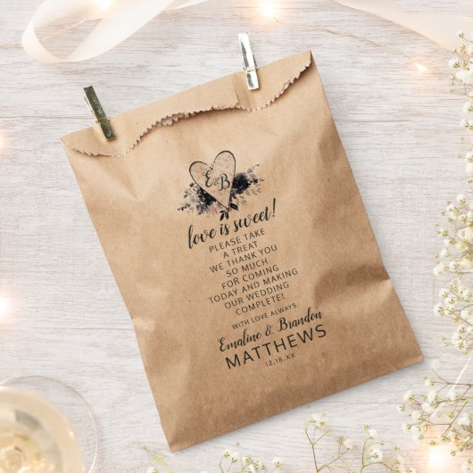 Nocturnal Blumenherz Hochzeit Liebe ist süße Lecke Geschenktütchen (Ausgeschnitten)