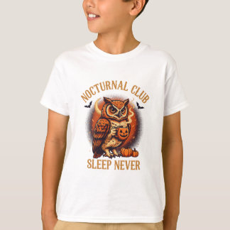 Nocturnal Club Schlafe Niemals Eule Kaffee T-Shirt